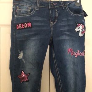 Girls Unicorn Denim Jeans
